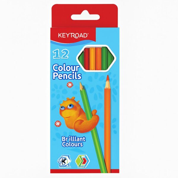 اقلام خشب 12 لون طويل KEYROAD